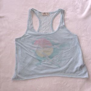 Lace Razorback Graphic Tank Top